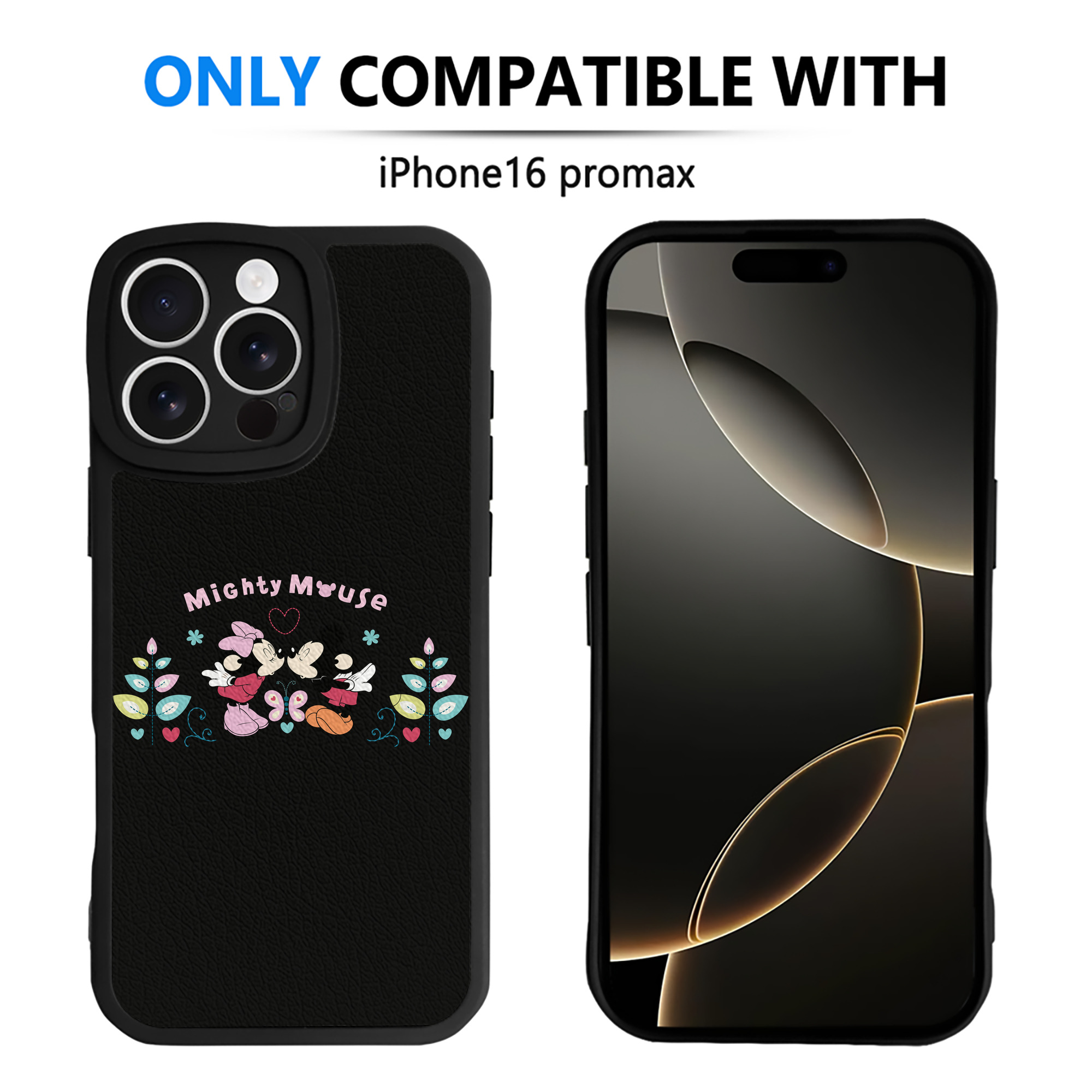（画像用） ミッキーマウス Mickey Mouse 【iPhone 16シリーズ対応】シリコンスマホケース（レザー調） 材質：シリコン